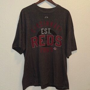 Majestic Cincinnati Reds EST. 1869 T-Shirt - Dark Gray
